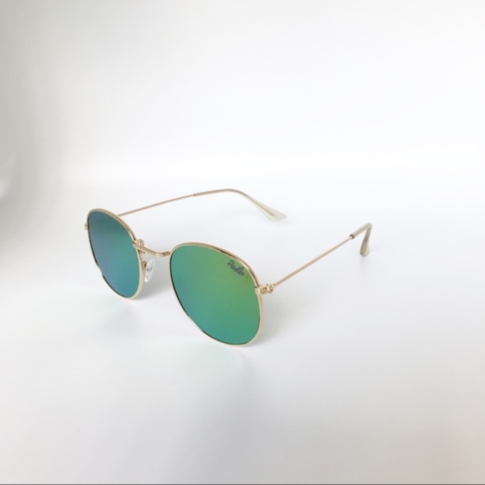 Abella Women's Green/Gold Round Sunglasses, NIB